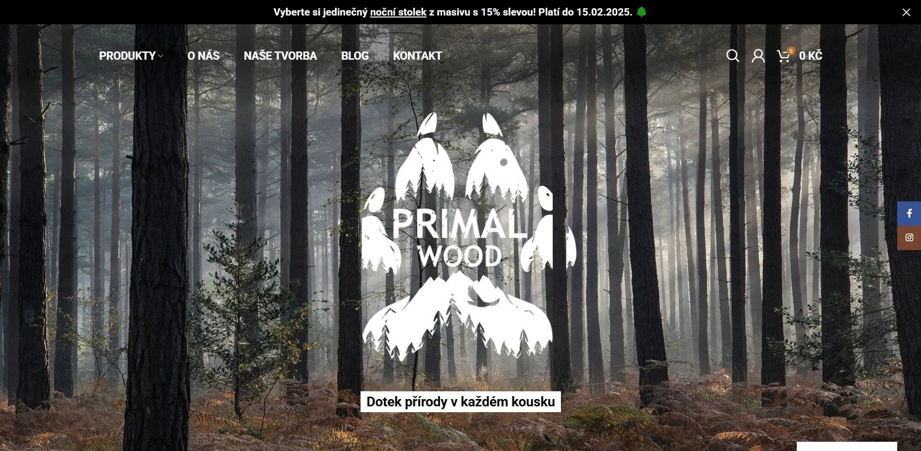 PrimalWood.cz webdesign navrzeneho e shopu 2