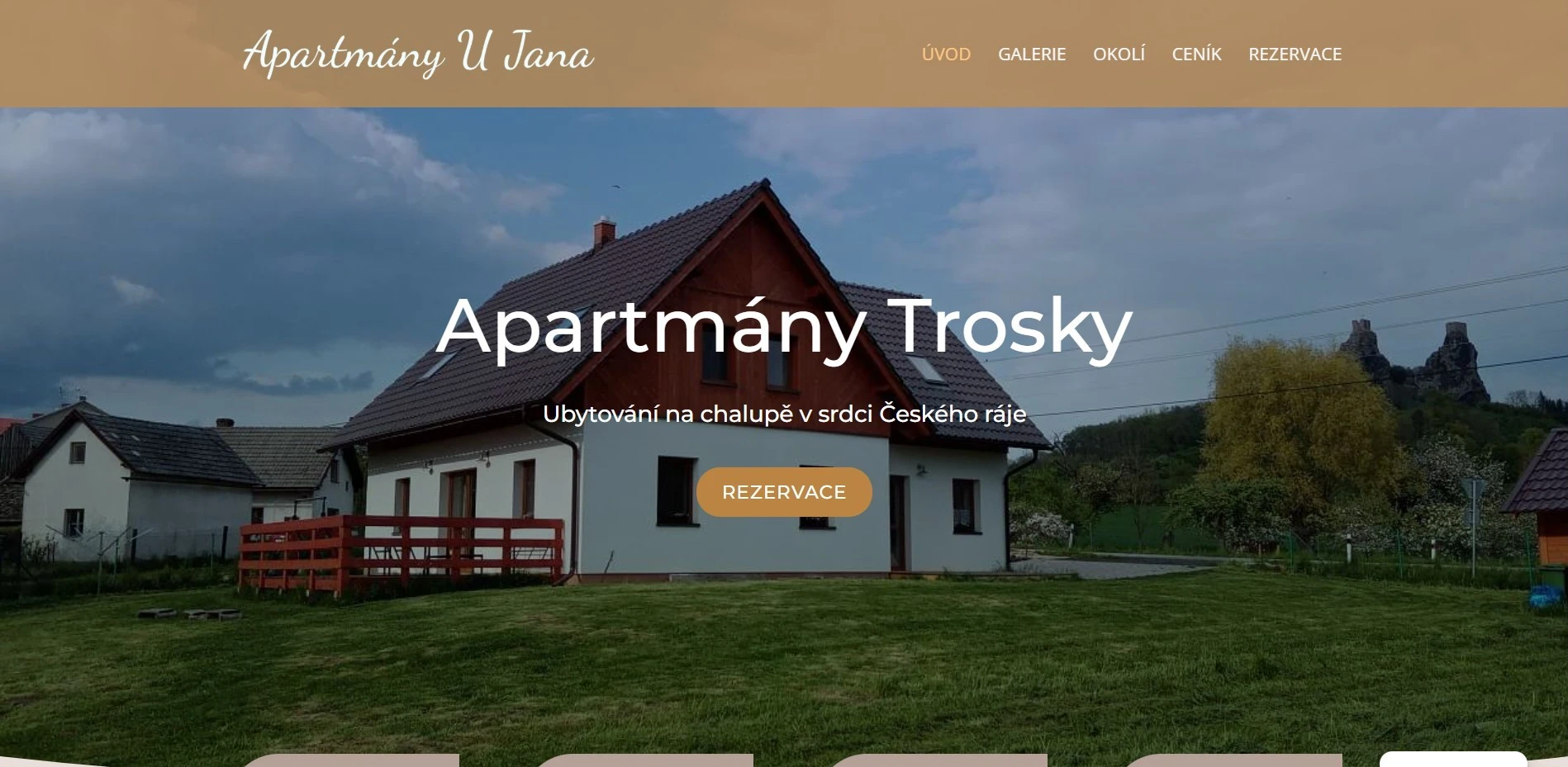 apartmanytrosky.cz tvorba webu pro ubytovani 2